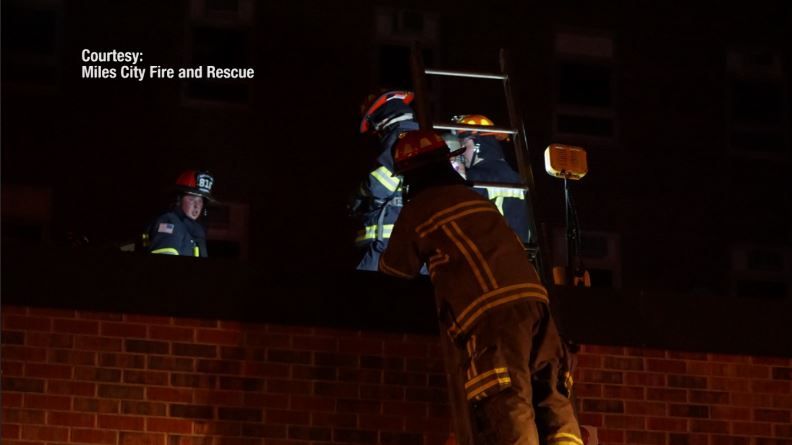 Miles City Fire and Rescue responds to a roof fire at the VA Hospital. April 27, 2018